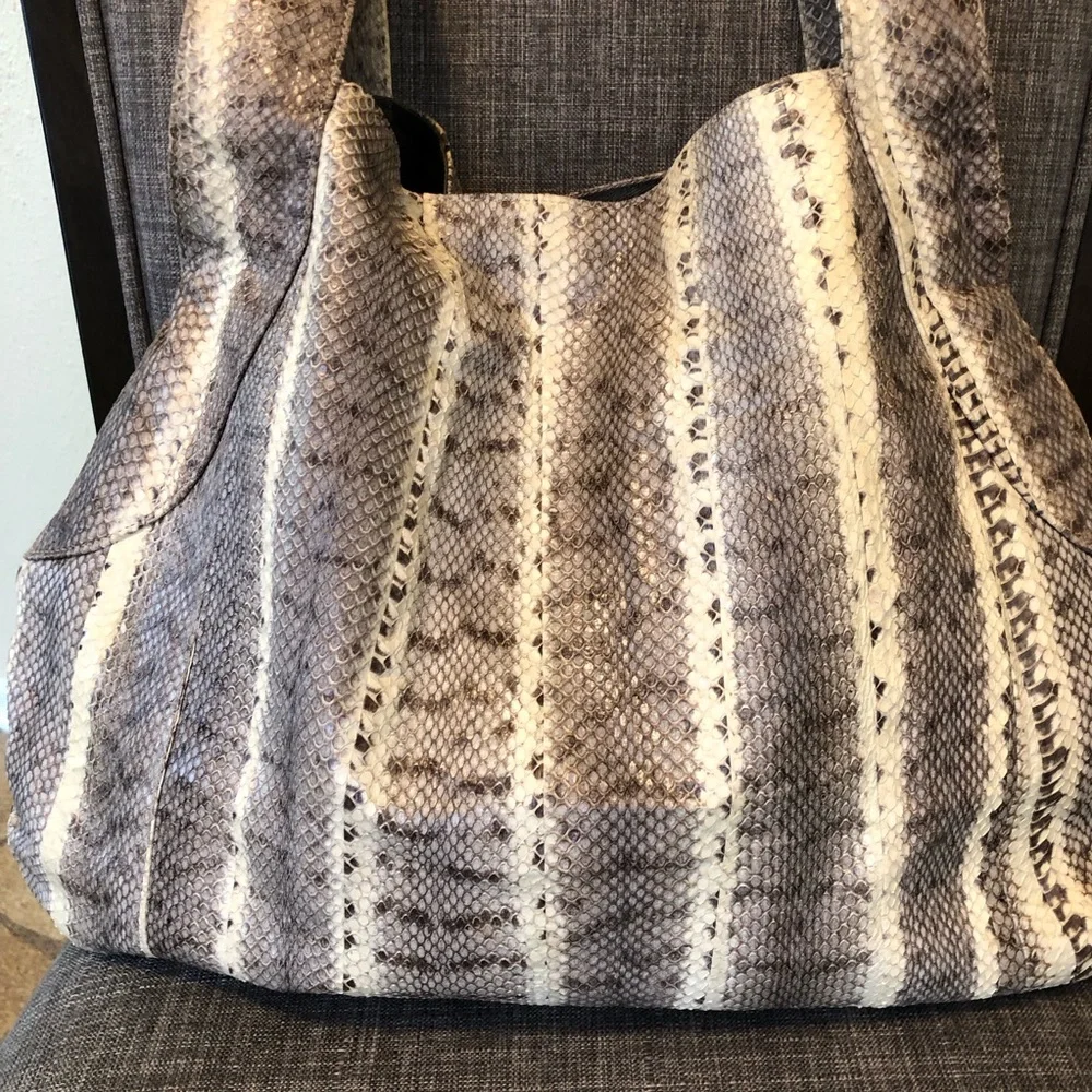 👜Beirn Jenna Watersnake Tote Natural